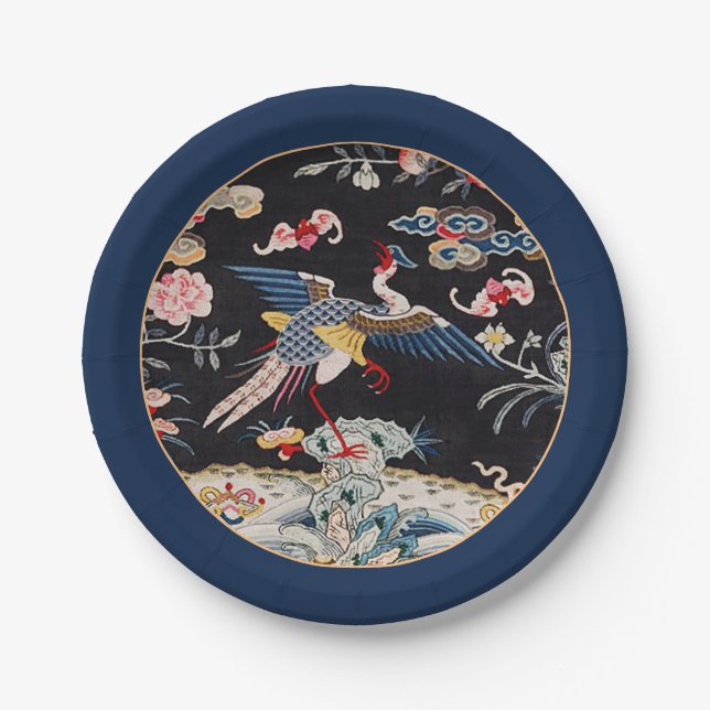 Golden Pheasant & Quing Dynastie /imperiale China  Pappteller (Vorderseite)