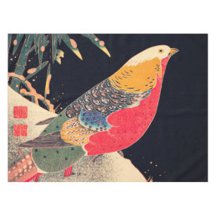 Golden Pheasant Vintag Bird Japanese Woodblock Pr Tischdecke