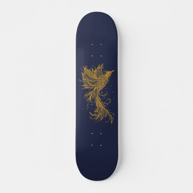 Golden Phoenix auf Blue Skateboard (Vorne)