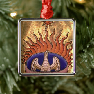 Golden Phoenix Bird aus der Flamme Ornament Aus Metall
