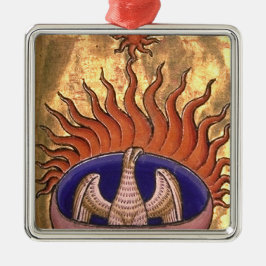 Golden Phoenix Bird aus der Flamme Ornament Aus Metall