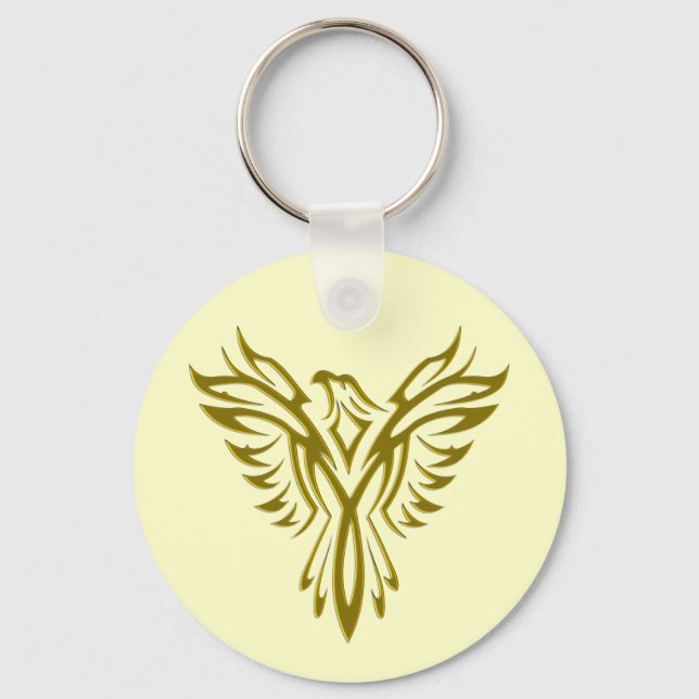 Golden Phoenix Rising Schlüsselanhänger (Vorderseite)