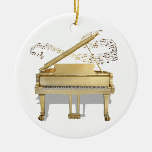 Golden Piano Keramik Ornament