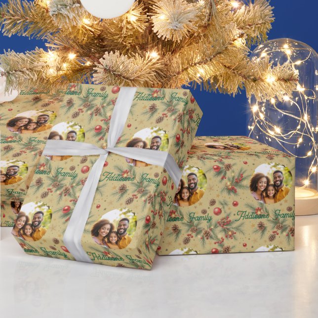 Golden Pine Frame Geschenkpapier (Feiertage)