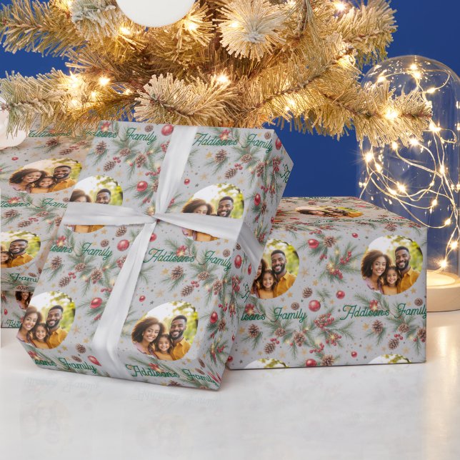 Golden Pine Frame Geschenkpapier (Feiertage)