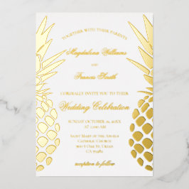 golden pineapples wedding folieneinladung