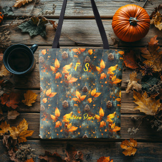 Golden Pines Tasche mit Herbstleaf und Pinecone