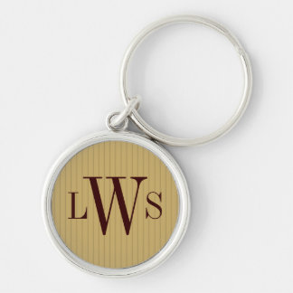 Golden Pinstripe Monogram Gift Schlüsselanhänger