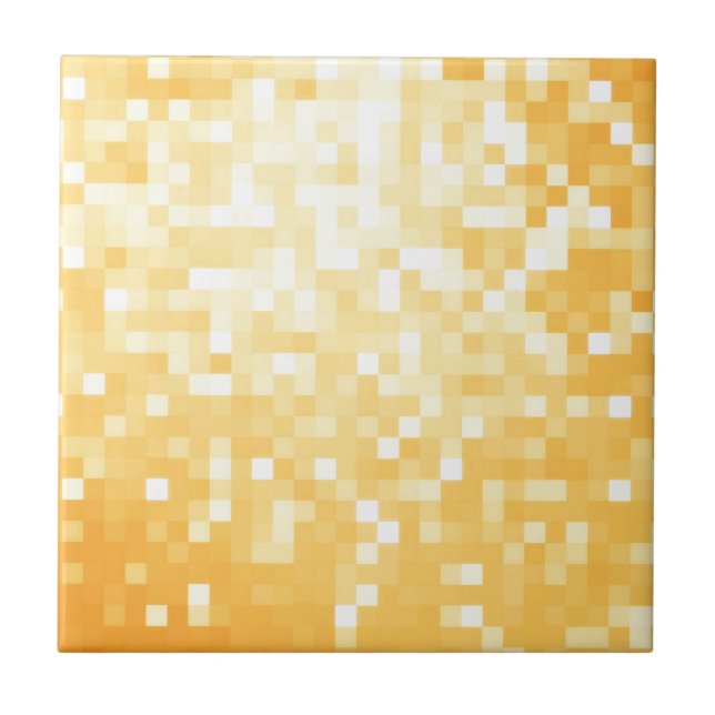 Golden Pixel Sparkle Fliese (Vorderseite)