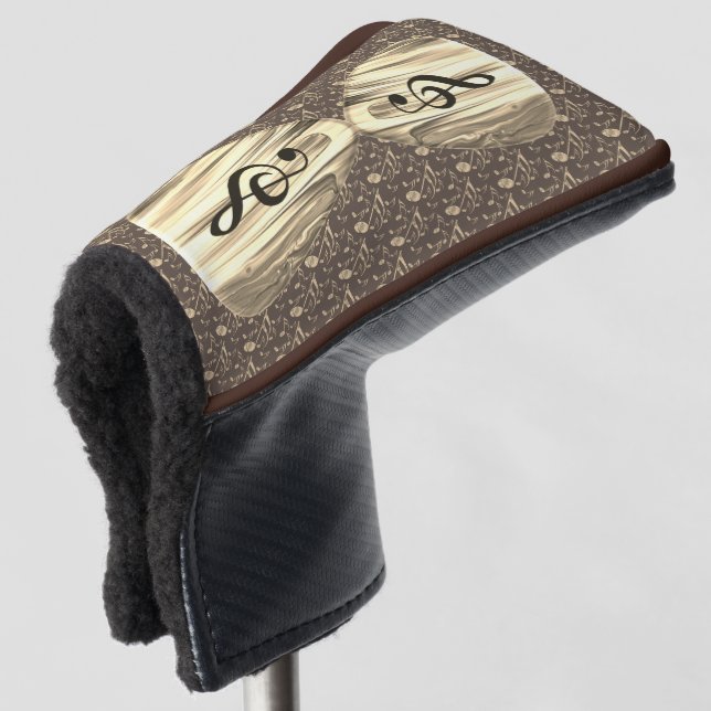 Golden Plectron - Stilvolles Design für Musikliebh Golf Headcover (3/4 Vorderseite)