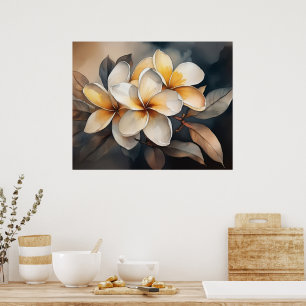 Golden Plumeria Poster