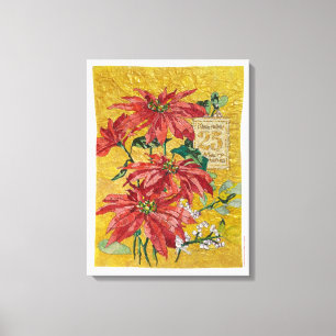 Golden Poinsettia© 25. Dezember Fine Art Weihnacht Leinwanddruck