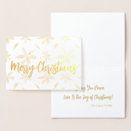 Golden Poinsettia Frohe Weihnachten Personalisiert Folienkarte