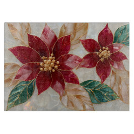 Golden Poinsettias – Elegant Christmas Schneidebrett