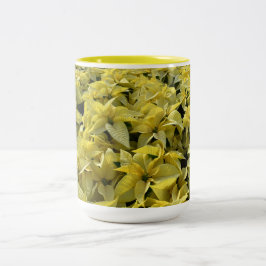 Golden Poinsettias zu Weihnachten Zweifarbige Tasse