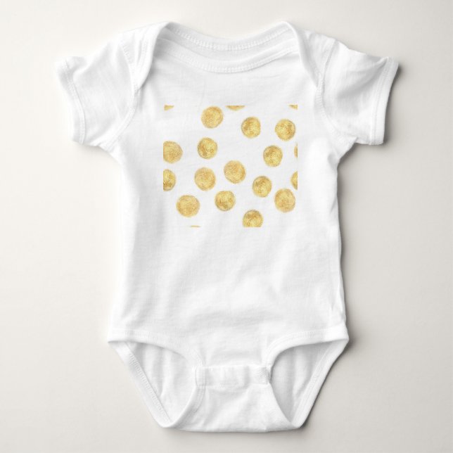 Golden Polka Dot Hand gezogen Baby Strampler (Vorderseite)