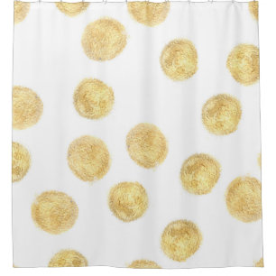 Golden Polka Dot Hand gezogen Duschvorhang