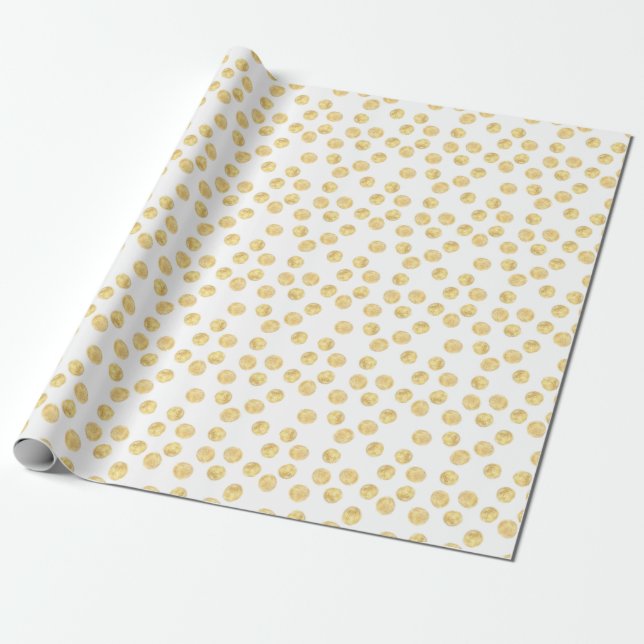 Golden Polka Dot Hand gezogen Geschenkpapier (Ungerollt)