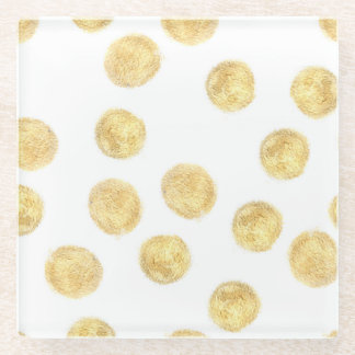 Golden Polka Dot Hand gezogen Glasuntersetzer