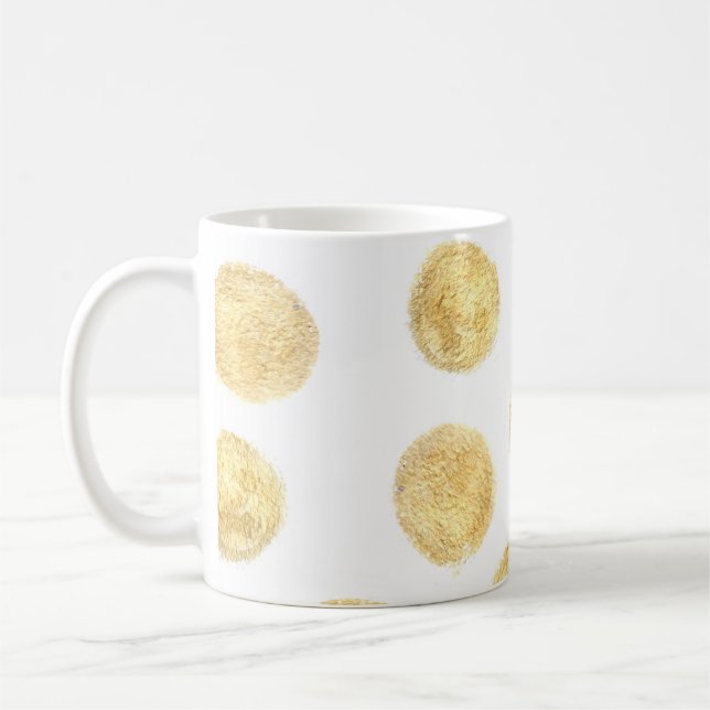 Golden Polka Dot Hand gezogen Kaffeetasse (Links)