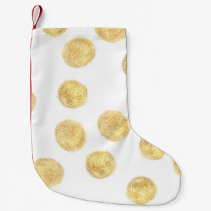 Golden Polka Dot Hand gezogen Kleiner Weihnachtsstrumpf
