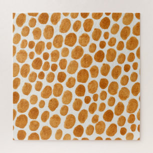 Golden Polka Dots: Abstrakt Gouache Puzzle