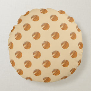 Golden Polka Dots. Goldene Herzlichkeit Rundes Kissen