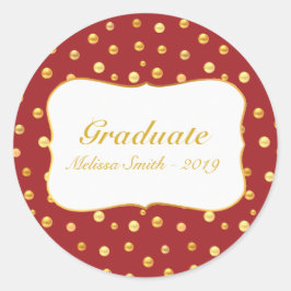 Golden Polka Dots Graduate Sticker