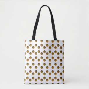 Golden Polka dots Tote Tasche