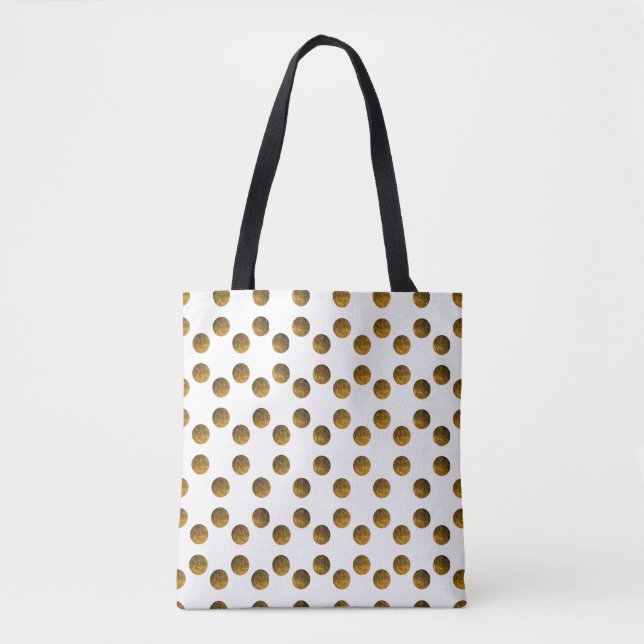 Golden Polka dots Tote Tasche (Vorderseite)