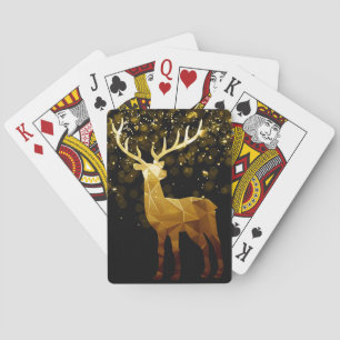 Golden Polygon Geometric Deer Spielkarten