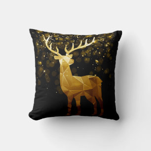 Golden Polygon Geometric Hirsch Kissen