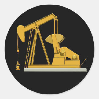 Golden Pumpjack Runder Aufkleber