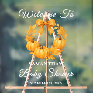Golden Pumpkin Fall Baby Dusche Willkommen Acrylschild