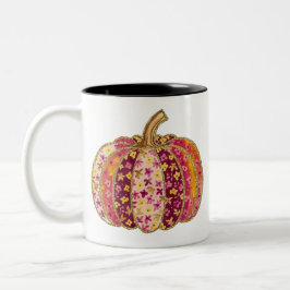 Golden Pumpkin & Floral Delight Coffee Tasse