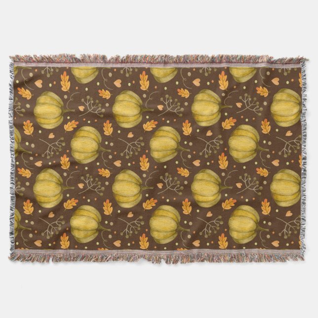 Golden Pumpkins Throw Blanket Decke (Vorderseite)