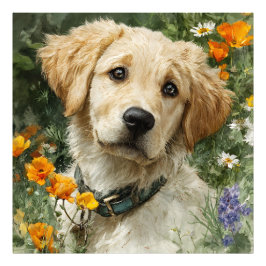 Golden Puppy-Porträt Fotodruck