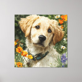 Golden Puppy-Porträt Leinwanddruck
