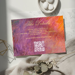Golden Purple Sunset Sky Monet Art Wedding Website Begleitkarte