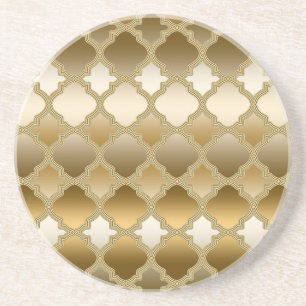 Golden Quatrefoil marokkanisches Gittermuster Getränkeuntersetzer