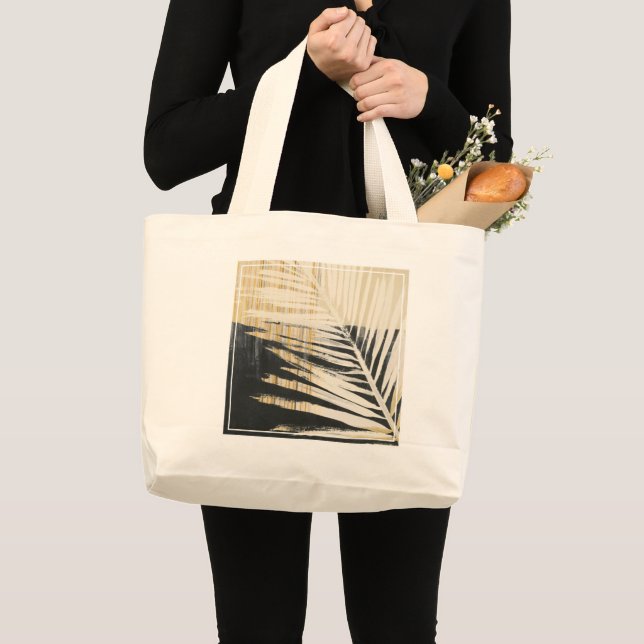 Golden Raffia - Palm Fronds Jumbo Stoffbeutel (Vorderseite (Produkt))