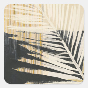 Golden Raffia - Palm Fronds Quadratischer Aufkleber