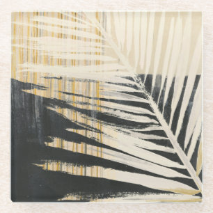 Golden Raffia - Palmfronten Glasuntersetzer