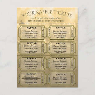 Golden Raffle Tickets Postkarte
