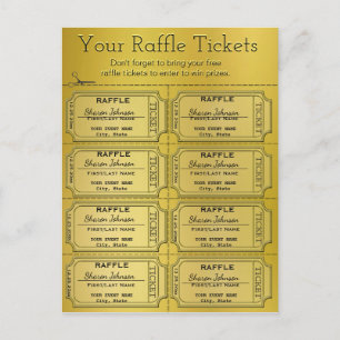 Golden Raffle Tickets Postkarte