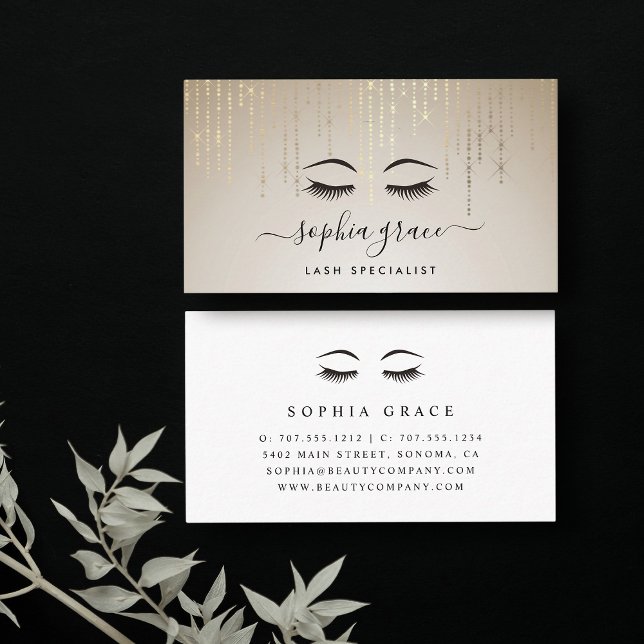 Golden Rain Ästhetiker oder Makeup Artist Visitenkarte (Von Creator hochgeladen)
