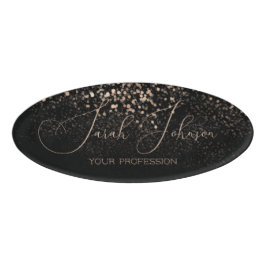Golden Rain Black Personalisiert Name Tag Namenschild