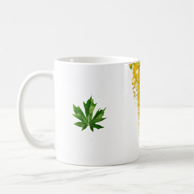 Golden Rain Cascade of Sunlight When Gold Falls Pe Kaffeetasse (Links)