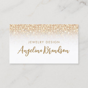 Golden Rain Juwelier Designer White Card Visitenkarte