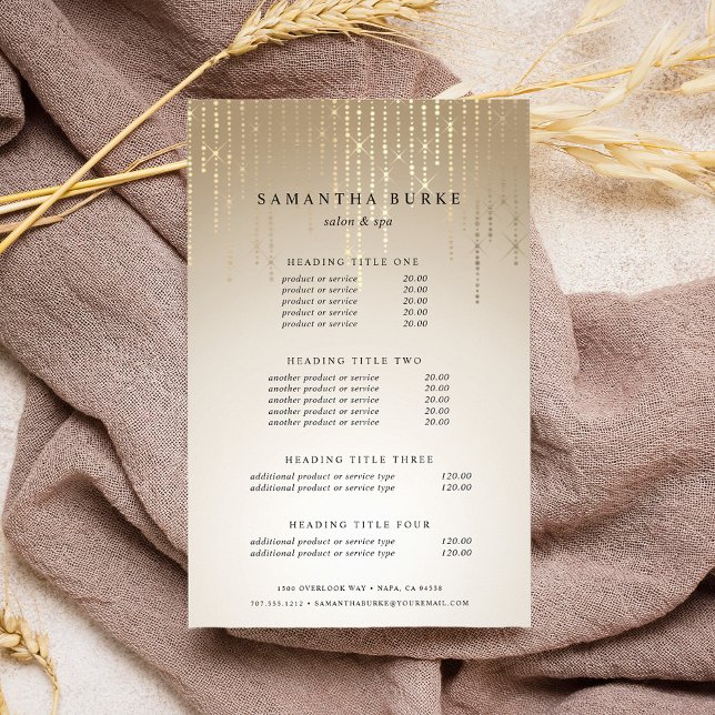 Golden Rain String Lights - Preise und Dienstleist Flyer (Von Creator hochgeladen)